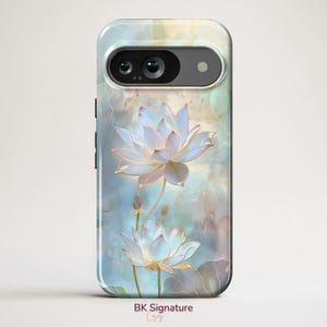 Lotus Phone Case Stained Glass cover for Google Pixel 9, 9 Pro XL, 9A, 9 Pro, 8, 8 Pro, 7, 7 Pro, iPhone 16e, 16 Pro, 15 Pro, Samsung S24