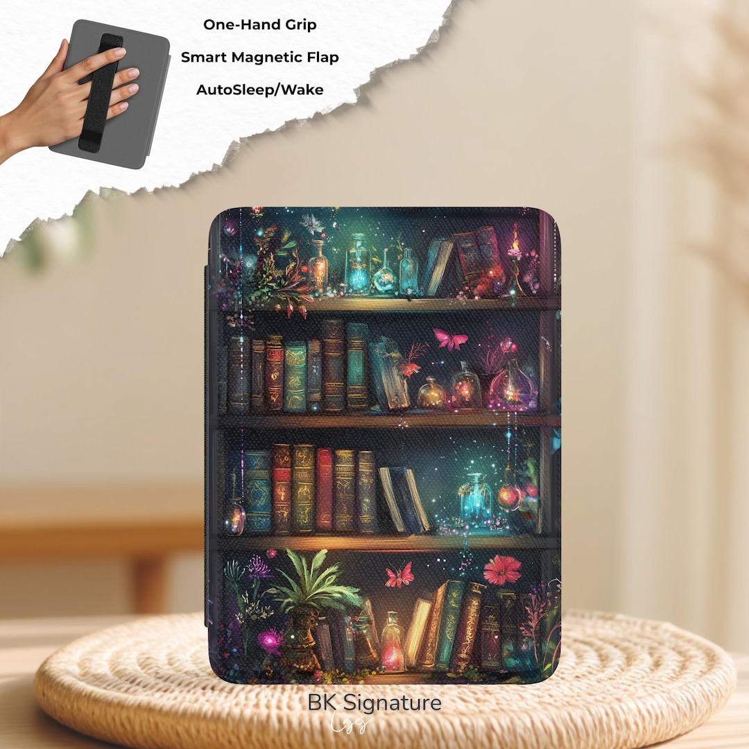 Bookish Case for Kindle With Hand Strap Magnetic Back Paperwhite 12th ...
