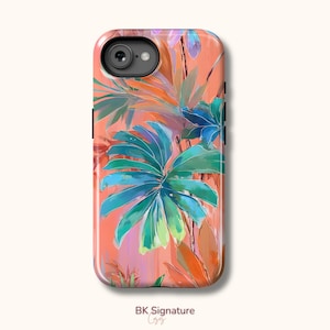 Palm Leaf Phone Case Tropical summer cover for iPhone 16e, 16, 16 Pro, 15, 14, 13, 12, 11, Samsung S25 Ultra, S24 Ultra, S23, S22, Pixel 9