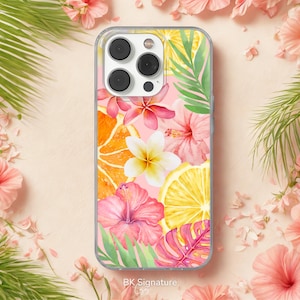 Hibiscus Phone Case Tropical Flower iPhone Case Hawaiian Floral Phone Case Summer Phone Cover for iPhone Samsung Galaxy & Google Pixel