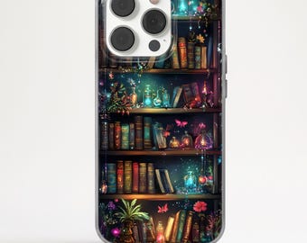 Bookish Phone Case Mystical Bookshelf cover Enchanting Fairy Book Phone case Mystical Cottagecore Fairycore Gift for Book Lover