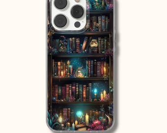 Bookish Phone Case Mystical Bookshelf cover Enchanting Fairy Book Phone case Mystical Cottagecore Fairycore Gift for Book Lover