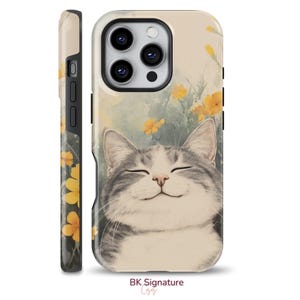 Lachende kat telefoonhoesje Cartoon kat Hoesje past op iPhone 16, 15, 13, 12, Samsung S25, A54, S21, S23 Ultra, Google pixel 9, 7A