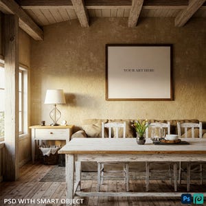 Large Wall Frame Mockup in Cottage Dining Room