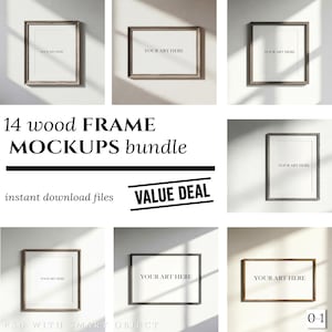 Wood Frame Mockup Bundle | 14 PSD Files | Distress, Natural, and Rustic Vertical & Horizontal Mockups | (Preview link in the description)