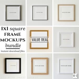 Square Frame Mockups | Bundle | PSD Smart Object Square Frames Mock Up Templates