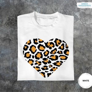 Leopard Heart T-Shirt Women • Animal Print Shirt • Gift for Girlfriend • Trendy Cotton Tee • Leo Print T-Shirt XS–3XL