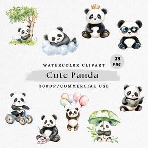 Panda Clipart PNG, Panda Character, Adorable Panda png, Forest Animal Characters, Kawaii Panda Clip Art, Wildlife Clipart, Digital Download