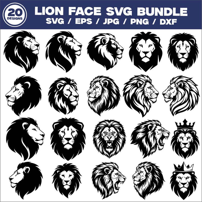 Lion tattoo template artwork available as a digital download design asset