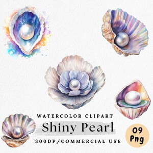 Shiny Pearl Clipart, Watercolor Pearl PNG, Glossy Ocean Gem, Seashell Jewelry Clip Art, Luxury Pearl Graphic, Download, Commercial Use