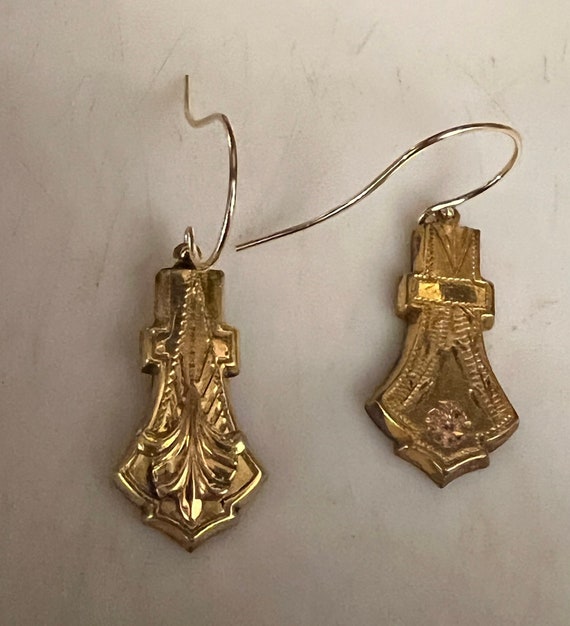 Antique 14K Yellow Gold & Gold Filled Dangle Drop 