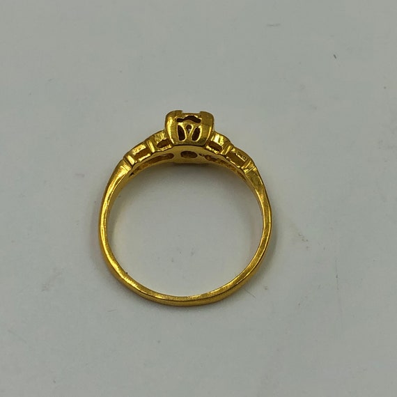 Vintage 14K Yellow Gold & Diamond ring Size 6 - image 5