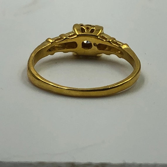 Vintage 14K Yellow Gold & Diamond ring Size 6 - image 6