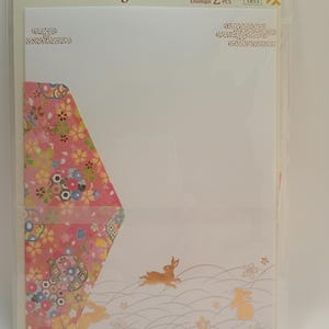Briefschreibset mit japanischem Muster, Kaninchenmuster.