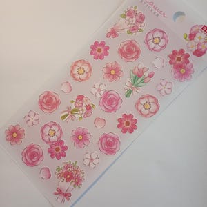 Japanischer Blumenaufkleber "Pink", Daiso
