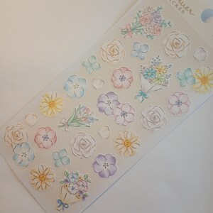 Japanischer Blumenaufkleber "Multi color", Daiso