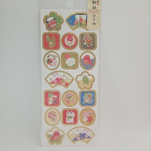 Autocollant papier japonais « Porte-bonheur », Chikyu Greetings