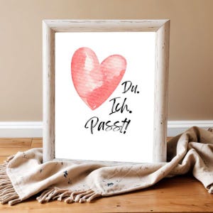 Du. Ich. Passt! Wandposter zum Download | A4 Printable mit Herz | Digitales Geschenk für Partner & Freunde | Personalisiert möglich