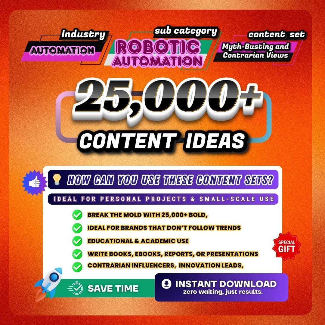 Robotic Contents 25,000+ Robotic Automation Content Ideas for Tutorials, How-to Brands ...
