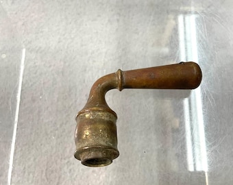 Vintage Brass Door / Window Handle Lever Knob w/ Spindle Mount Hardware Part