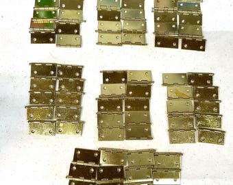 Brass 1 1/2 x 5/8 Inches Door Hinges Removable Pin Hardware Free Ship Lot of 70+
