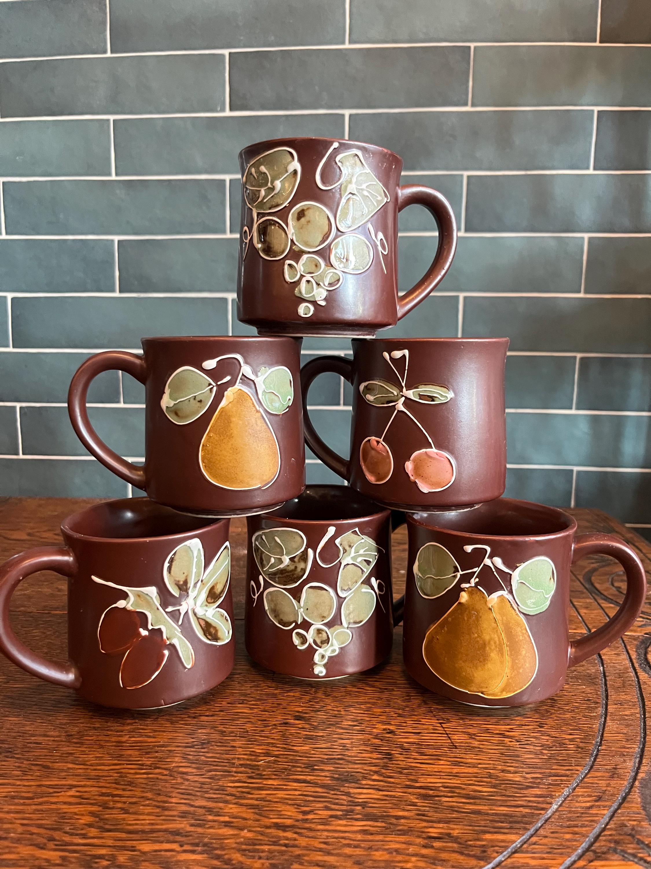 Set of 6 Vintage Otagiri Fruit Theme Mugs Japanese Pottery - Etsy