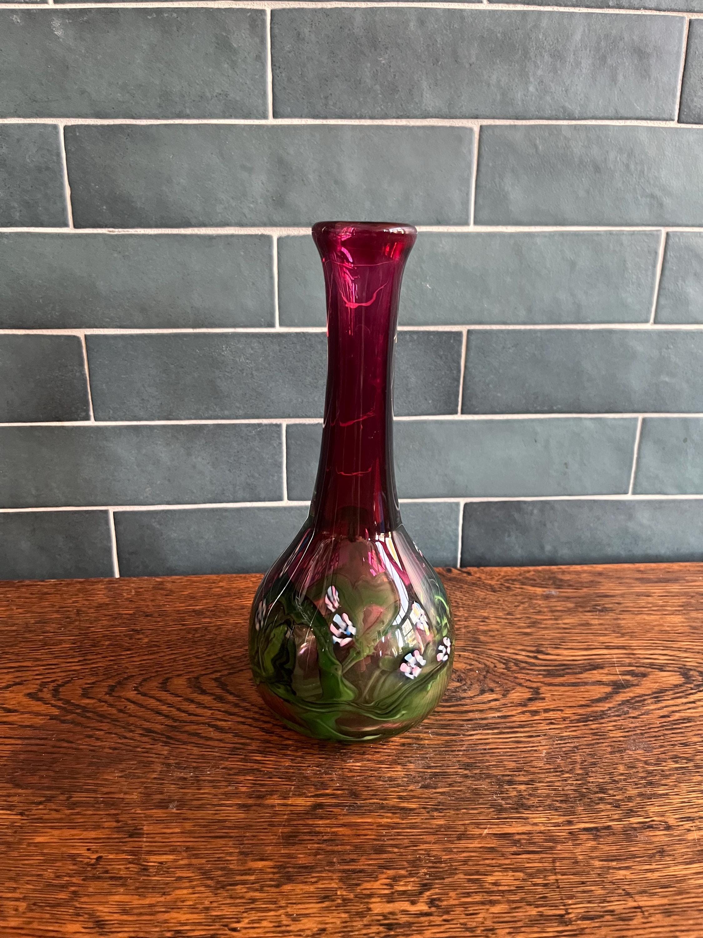 Murano Red Vase - Etsy