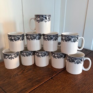 Spode Delamere zwarte mokken, set van 10