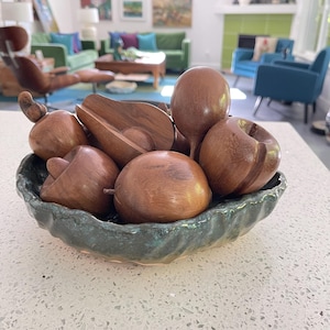 MCM 9 piece wooden fruit set