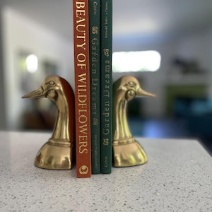 Vintage Brass Mallard Duck Bookends