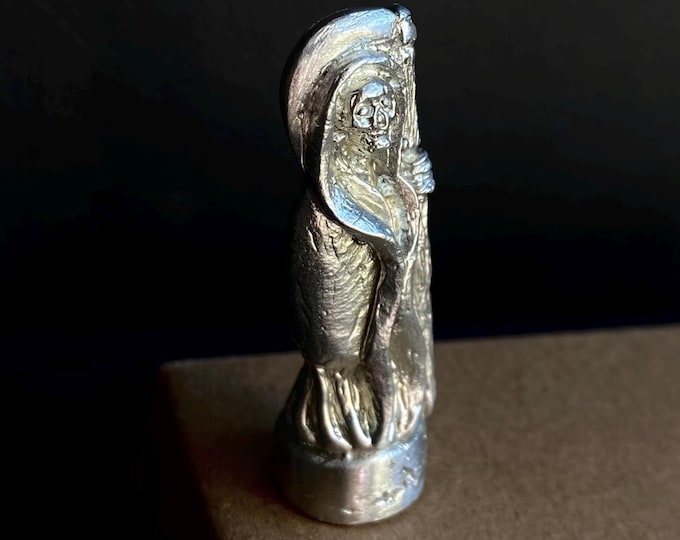 Santa Muerte Pewter Pocket Carry