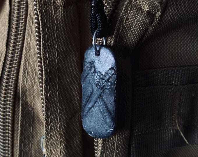 Scythe & Sword Silver / Blvck Paracord Zipper Pull / Pocket Piece