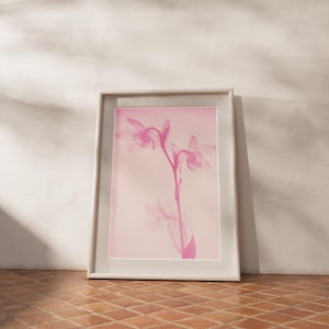 Ethereal Botanical Poster - Soft Pastel Orchid Wall Art - Vintage Abstract Floral Print - Elegant Nature Decor - Gift for Nature Lover