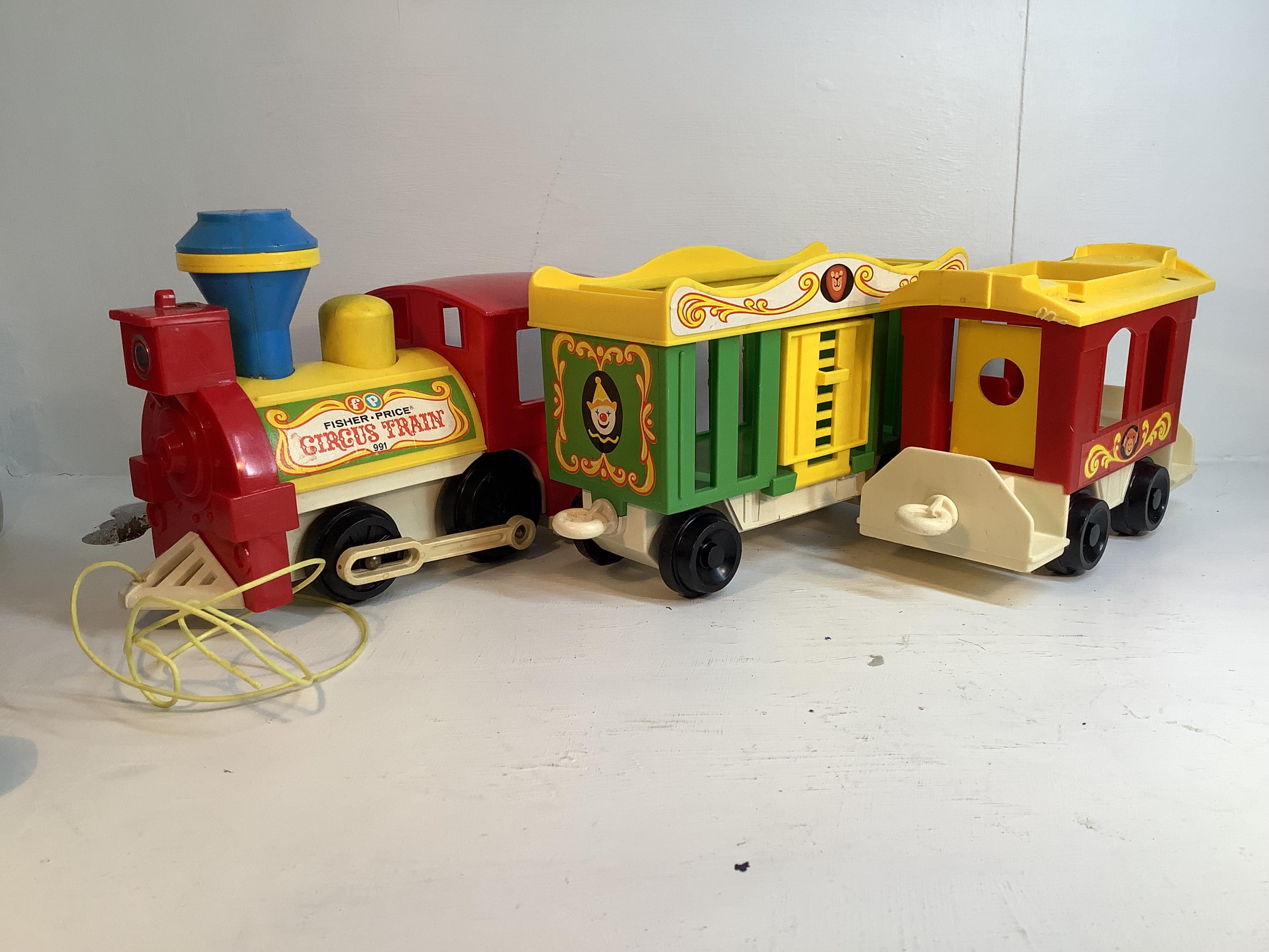 Ancien Wagon Train Fisher-Price Vintage - Réf. 991 - Jouet Véhicule
