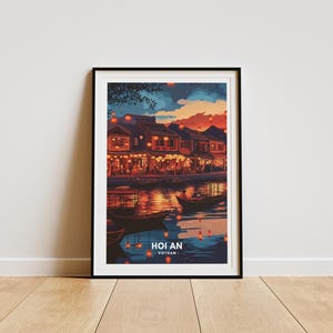 Hoi An Travel Print, Vietnam Travel Poster, Painted Wall Art & Home Decor, Travel Gift, Vacation Wall Art, Lantern Street Wall Decor