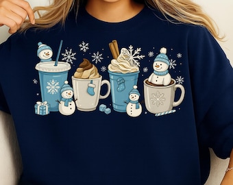 Winterkaffeetassen Sweatshirt HD PNG, Winter Sweatshirt, gemütliche Saison Pullover, digitaler Download Hoodie, Kaffee Hoodie, Kaffee-Liebhaber Geschenk