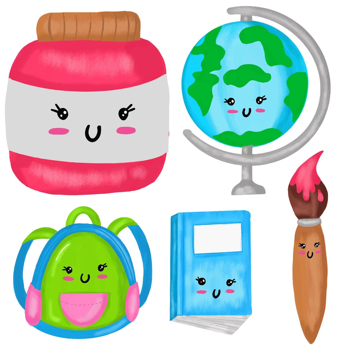 School Clipart Set, School Supplies Clipart Set, PNG Files, Crayons ...