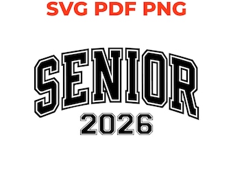 Senior 2026 PNG, Old School Camo, Svg Pdf, Graduate, Graduation, School Spirit Shirt, Digital Download, T-shirt Design, Sublimation