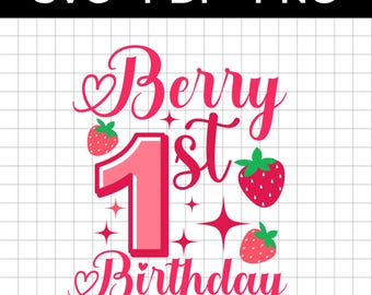 Berry 1st Birthday, Strawberry Birthday Shirt svg png, Strawberry Theme Birthday, Sweet One svg, 1st Birthday svg, Girls 1st Birthday svg