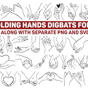 Holding Hands svg Bundle, Holding Hand Cut File PNG, Holding Hand Silhouette, Couple Hands svg For Cricut, Pinky Hold svg, Digital Bundle