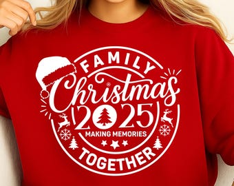 2025 Familie Weihnachten SVG PNG, Weihnachten Shirt Schneidemaschine, Familie Weihnachten Passende Pyjamas Schneidemaschine, Familie Weihnachten Passende Hemden Schneidedatei