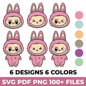 Labubu Designs SVG Bundle, Labubu Clipart, Labubu PNG, Cute Labubu Vector, Cartoon Character SVG, Cricut Cut Files, Digital Download, Labubu
