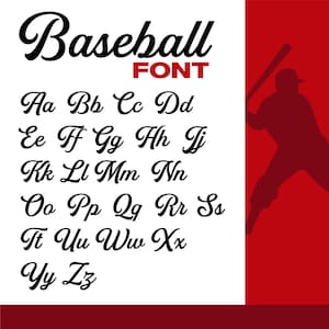 Baseball Font Svg, With Tail Baseball Font Svg, Text Tails Svg, Baseball Cricut, Baseball Script, Softball Svg, Baseball font Cut File