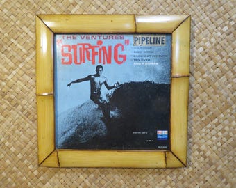Hand made Bamboo frame for LP 12" vinyl records Perfect for Tiki bars and enchanted tiki rooms