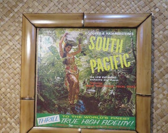 Hand made Bamboo frame for LP 12" vinyl records Perfect for Tiki bars and enchanted tiki rooms