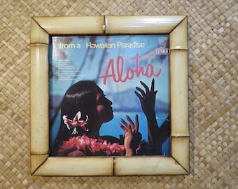 Hand made Bamboo frame for LP 12" vinyl records Perfect for Tiki bars and enchanted tiki rooms