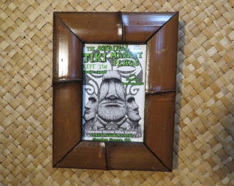 4 x 6" Hand made Bamboo frame for vintage postcards, photos,etc Perfect Polynesian inspired decor for Tiki bars and enchanted tiki rooms