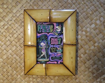 4 x 6" Hand made Bamboo frame for vintage postcards, photos,etc Perfect Polynesian inspired decor for Tiki bars and enchanted tiki rooms