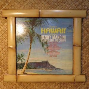 Hand made Bamboo frame for LP 12" vinyl records Perfect for Tiki bars and enchanted tiki rooms