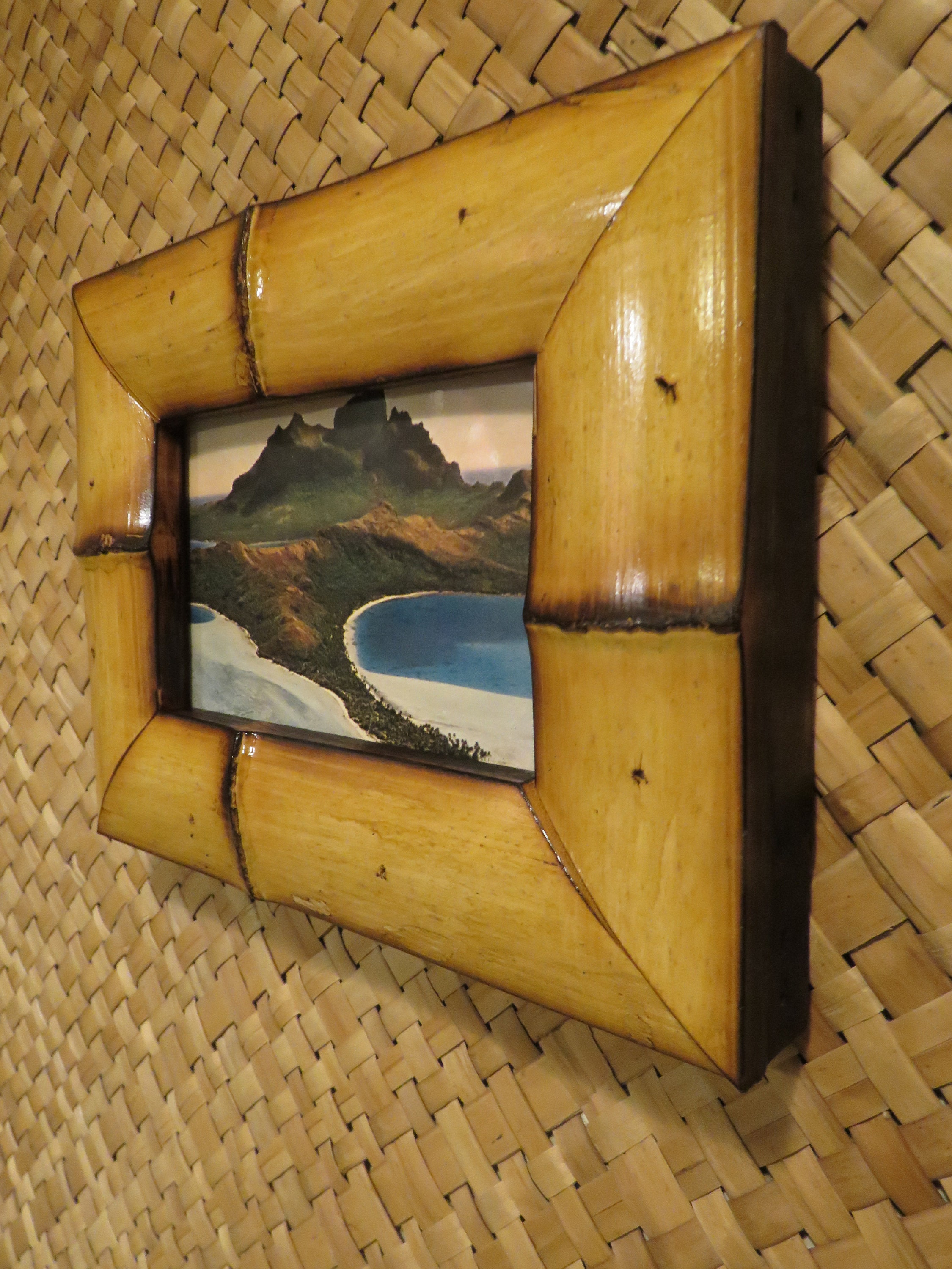 3.5 x 5.5 Hand made Bamboo frame for vintage postcards Etsy